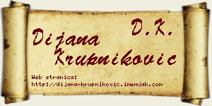 Dijana Krupniković vizit kartica